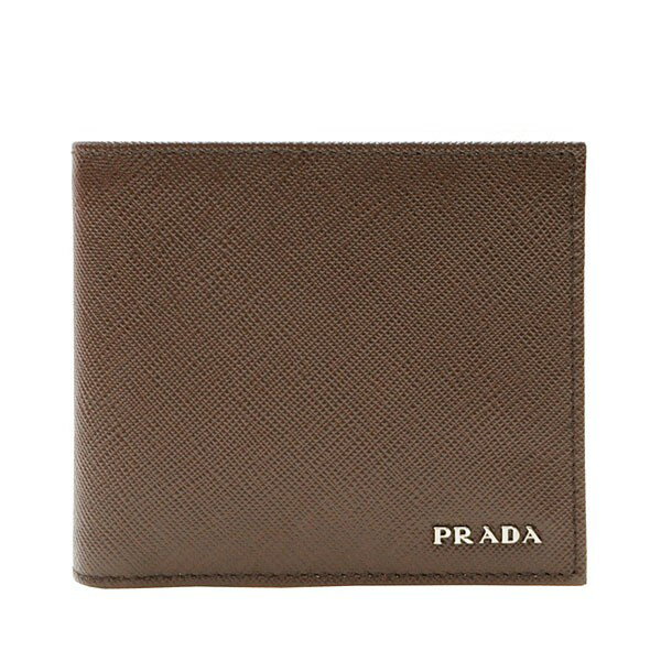 【最大1000円クーポン配布中】プラダ PRADA メンズ 二つ折り財布 カフェブラウン